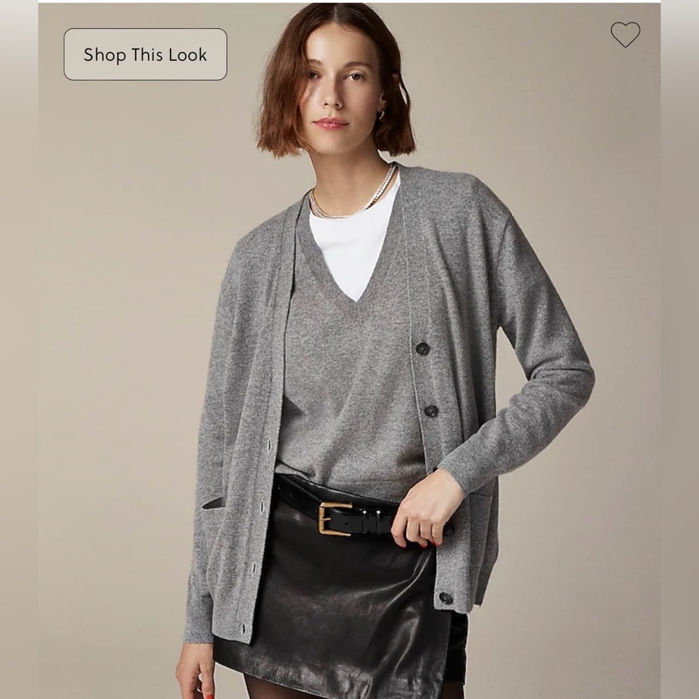 JCrew Cashmere Ivory Relaxed Cardigan